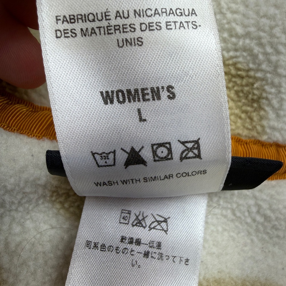 Patagonia Synchilla Snap-T Fleece Pullover Cream Tan Polka Dot Womens Large - Picture 2 of 6